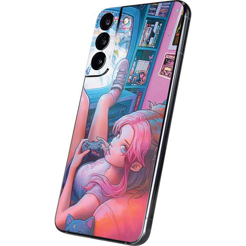 Pink Hair Anime Gamer Girl by Ivy Dolamore Galaxy S22 Plus Skin